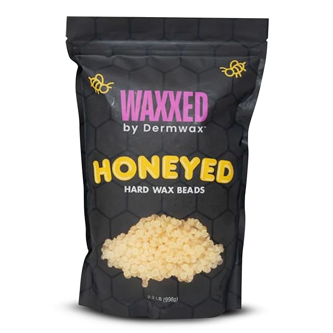 WAXXED Honeyed Hard Wax Beads 2.2LB – Budget-Friendly Golden Gel Waxing Beads That Melt Fast at Low Temp – Flexible Texture for Smooth Application – Clean Removal, Low Residue - Gentle for All Areas