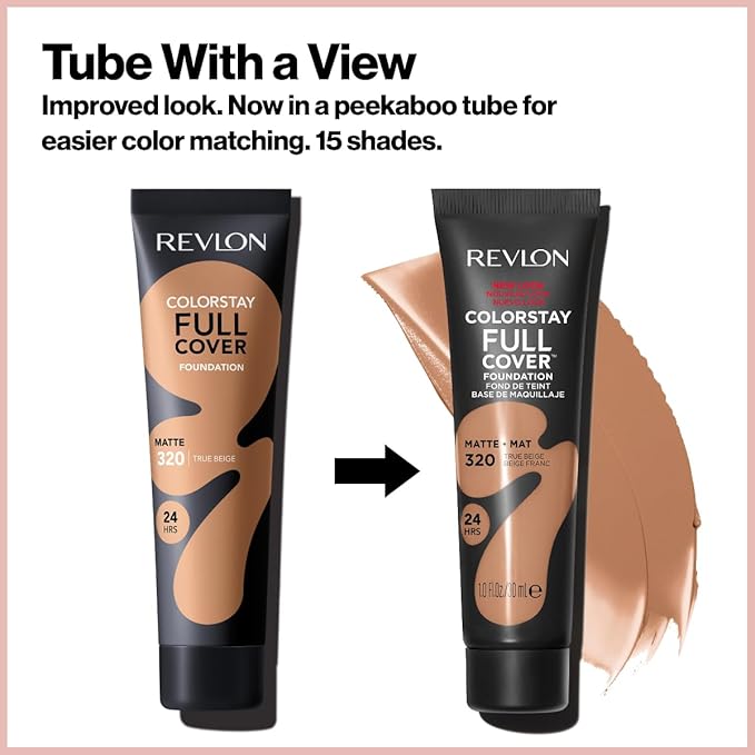 Revlon Liquid Foundation, ColorStay Face Makeup for Normal and Dry Skin, Longwear Full Coverage with Matte Finish, Oil Free, Medium Beige, 1.0 Fl Oz
