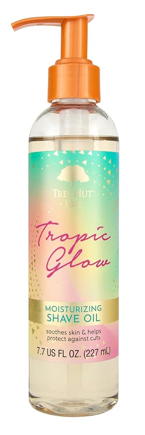 Tree Hut Tropic Glow Moisturizing Shave Oil, Hydrating Gel-to-Oil Formula for a Smooth Shave, Warm Scent, Holiday Gift & Stocking Stuffer, 7.7 fl oz