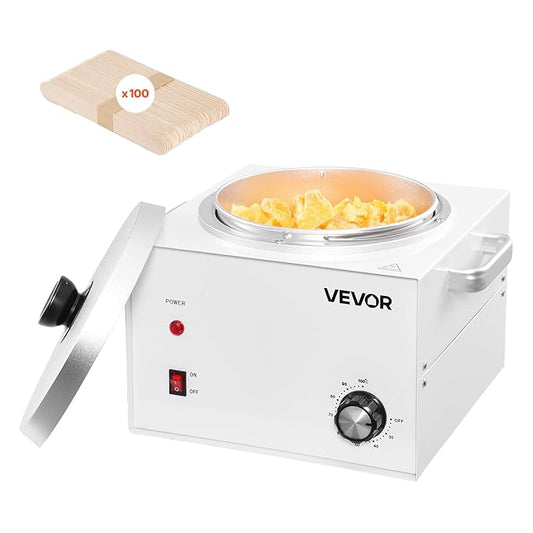 VEVOR Single Pot Wax Warmer, 3000ML 300W Professional Wax Warmer for Hair Removal, 32 ℉ - 212℉ Adjustable Electric Waxing Heater with 100PCS Waxing Sticks for Home Use, Beauty Salon, Spa