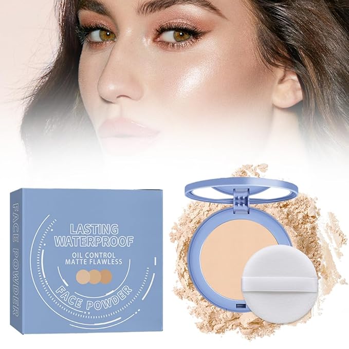 Matte Perfection Pressed Powder, Oil Control Face Pressed Powder, Waterproof Long Lasting Finishing Compacto to Achieve a Flawless Matte Complexion (Classic Ivory, 0.35 FL OZ)