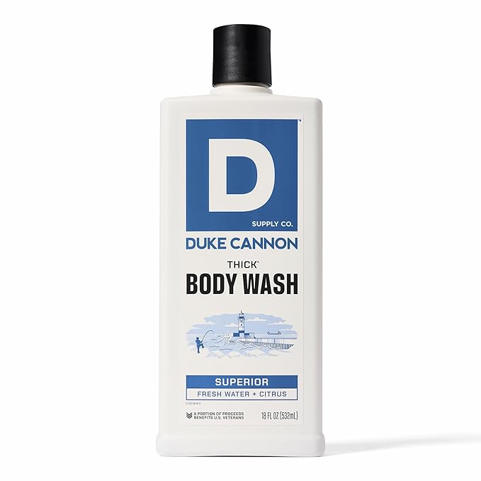 Duke Cannon Supply Co. Thick High Viscosity Body Wash – 3X Thicker, Cleansing Shower and Bath Gel, Mineral-Enriched for Men – Men’s Body Scrub – Superior