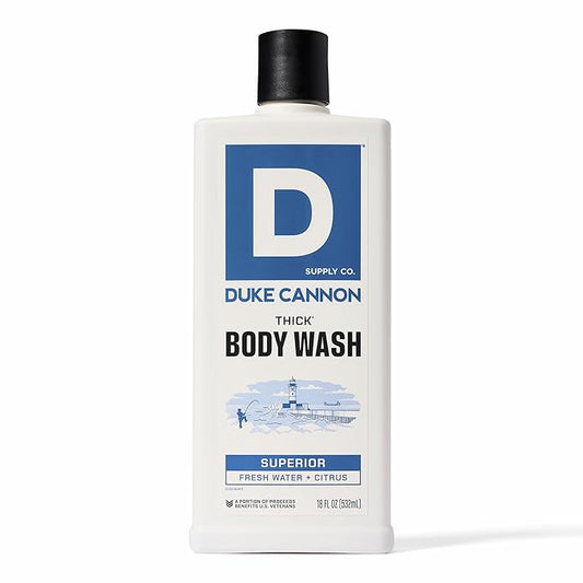 Duke Cannon Supply Co. Thick High Viscosity Body Wash – 3X Thicker, Cleansing Shower and Bath Gel, Mineral-Enriched for Men – Men’s Body Scrub – Superior