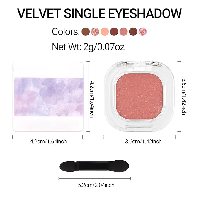 Erinde Dusty Rose Single Eyeshadow Palette, Matte Shimmer Cream Eye Shadow for Women, Blendable Long-Lasting Waterproof Eye Makeup Palette, High Pigment Powder Sombra De Ojos, 06 Blush Pink