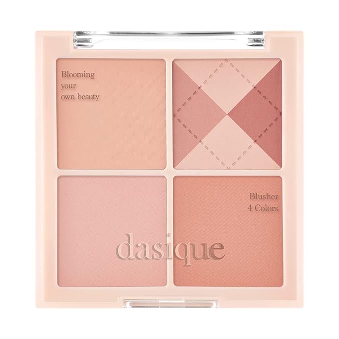Dasique Blending Mood Cheek #04 Beige Knit l Vegan, Cruelty-Free l 4 Blendable Shades in Lightweight, Long-lasting, Smooth Powder
