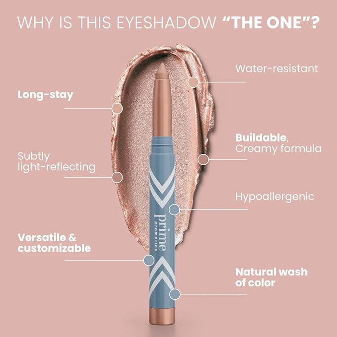 PRIME PROMETICS PrimeEyes Eye Brightener for Mature Women – Creamy Eye Shadow Sticks – Easy Application, Quick Eye Lift Effect – Hypoallergenic, Long Wear, Water-Resistant (Stardust)