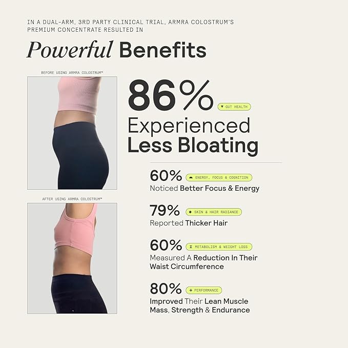 ARMRA Colostrum™ Powder | Arctic Chai | Gut Health & Bloating | Skin & Hair | Immunity | Keto, Gluten & Fat-Free | 30 Servings