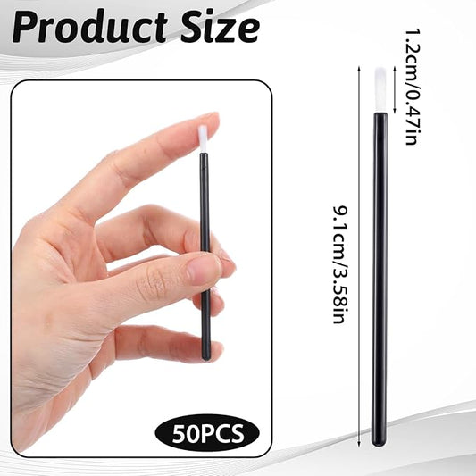 100PCS Disposable Black Lip Brushes, Mini PYO Cookie Paint Brushes, Disposable Nail Polish Applicators for Lipstick Gloss Application, Nail Art, Nail Polish Detail Work, Daily Makeup