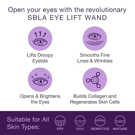 SBLA Eye Lift Wand – Anti-Aging Serum for Eyelids, & Eye Area - With SBLA66Peptide™, Caffeine, Hyaluronic Acid, Niacinamide & Vitamin C - Smooths, Lifts Hooded Lids, Brightens Eyes, Reduces Puffiness