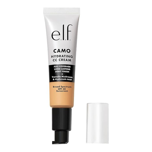 e.l.f. Hydrating Camo CC Cream, SPF 30, Color Correcting Full Coverage Foundation For A Dewy Finish, Vegan & Cruelty-Free, Light 280 N