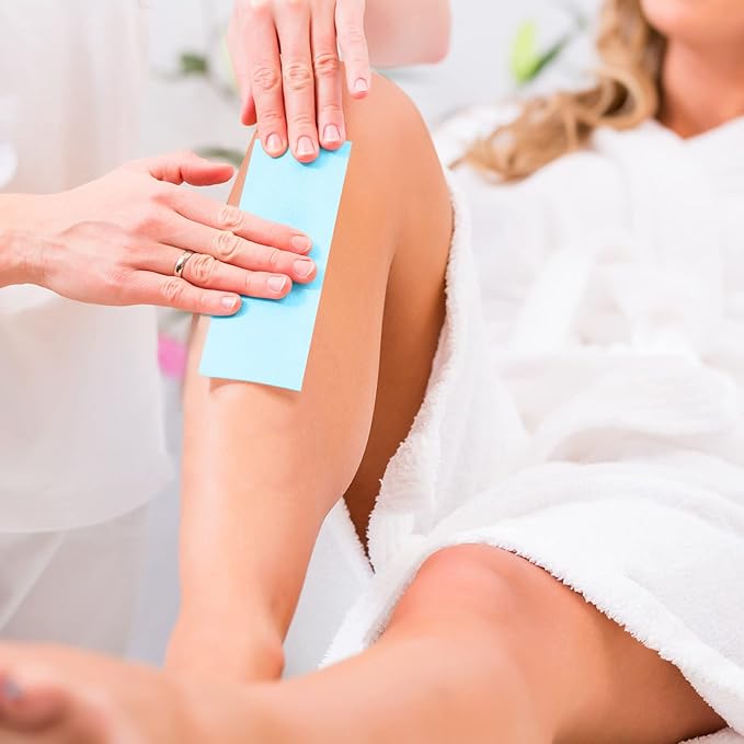 Blulu 400 Wax Strips Non Woven for All Skin Types Facial and Body Hair Removal Wax Paper Strips Epilating for Leg, Chest, Back, Intimate Area And Face 10 x 3.8 cm(Blue)