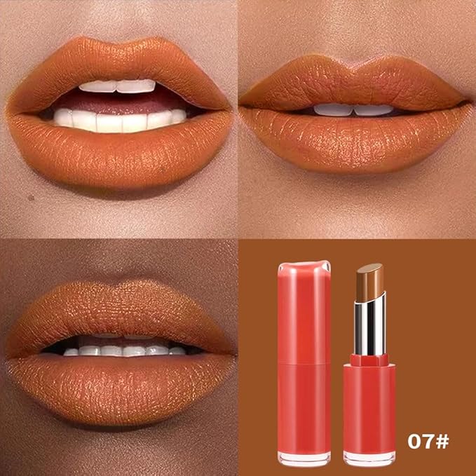 Matte Creamy Lipstick for Women, Long Lasting Waterproof Velvet Lipstick, Lip Stick Crayon Buildable Blendable Creamy Color, Moisturizing Longwear Lip Makeup 07#