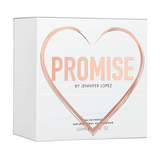 Jennifer Lopez Promise Perfume, Eau De Parfum Spray with Special Edition Heart Acetate Sleeve, 3.4 Fl Oz (100 ml) Floral Woody Womens Perfume, Notes of Citrus, Amber, Dewy Honeysuckle