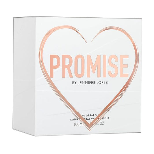 Jennifer Lopez Promise Perfume, Eau De Parfum Spray with Special Edition Heart Acetate Sleeve, 3.4 Fl Oz (100 ml) Floral Woody Womens Perfume, Notes of Citrus, Amber, Dewy Honeysuckle