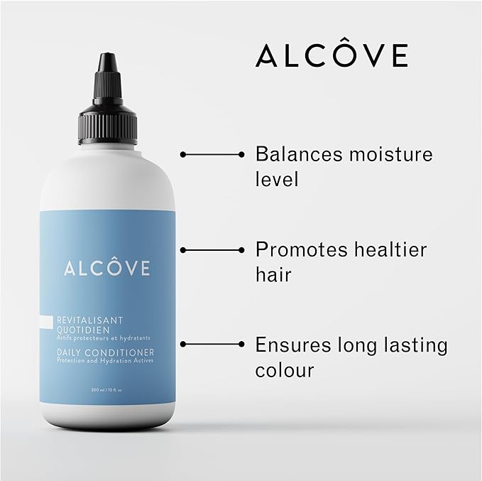 Alcôve - Daily Conditioner - All Hair Types - Lightweight Care - Anti-frizz - With Argan Oil and Mango Extract - Color-Safe - Sulfate-Free - 10oz