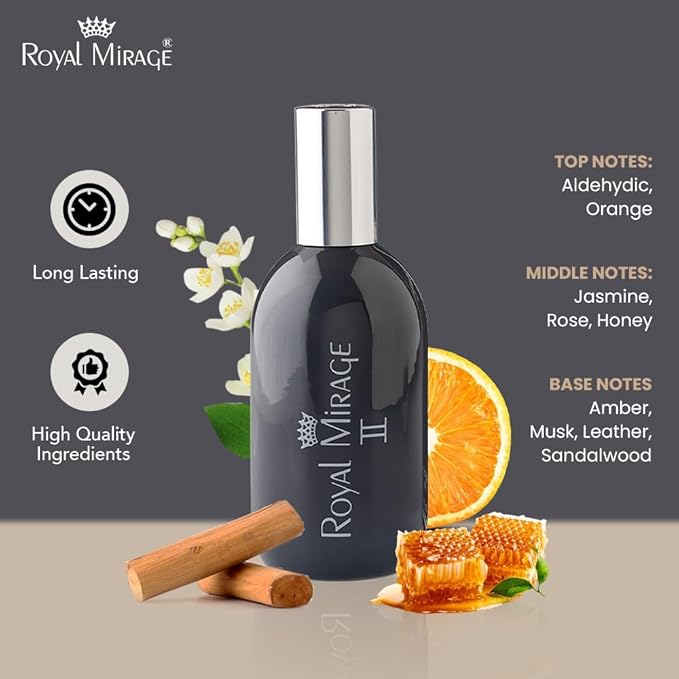 Royal Mirage II Eau de Toilette - Premium Citrus & Jasmine Fragrance Spray - 120ml (4 oz) Long-Lasting EDT - Authentic Heritage Scent