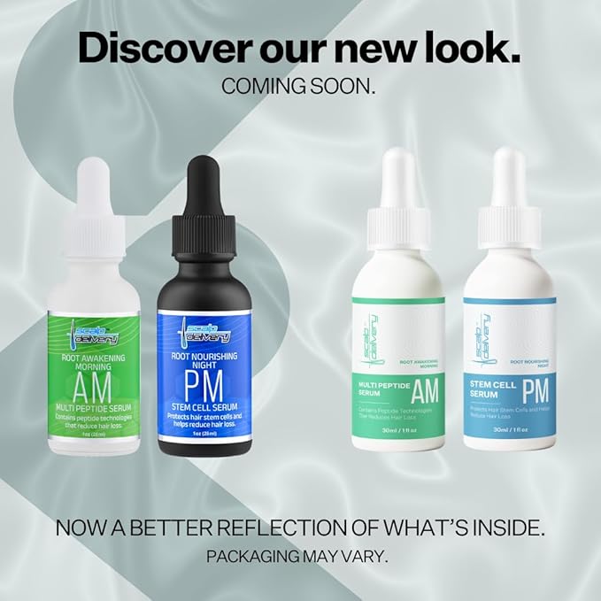 Stem Cell Serum for Men & Women - Helps Reduce Hair Loss - Strengthens & Thickens - Plant-Based - Combats Thinning Hair - Healthy Longer Hair - Root Nourishing Night (PM) - 28ml