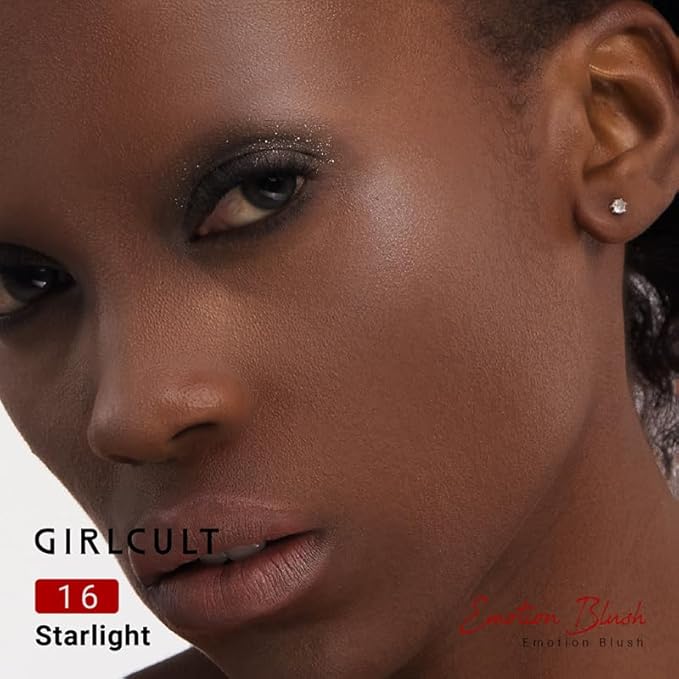 Brightening Blush Highlighter – Satin Glow in Pearlescent White, Multi-Use Face Highlighter & Powder Blush, Buildable Natural Glow for Cheeks (#16)