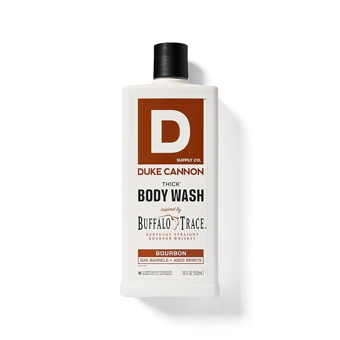 Duke Cannon Supply Co. Thick High Viscosity Body Wash - 3X Thicker, Cleansing Shower and Bath Gel, Mineral-Enriched Body Wash for Men - Big American Bourbon - Mens Body Scrub - Bourbon (18 oz)
