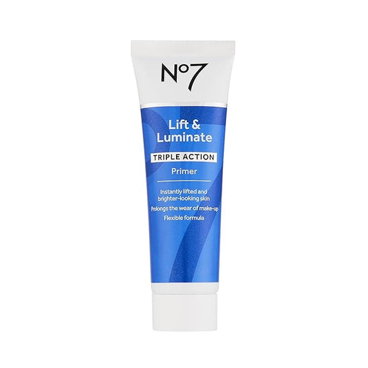 No7 Lift & Luminate Primer - Hydrating Primer with Niacimamide - Creates Smooth Base for Makeup Application & Illuminates Skin Glow (30ml)
