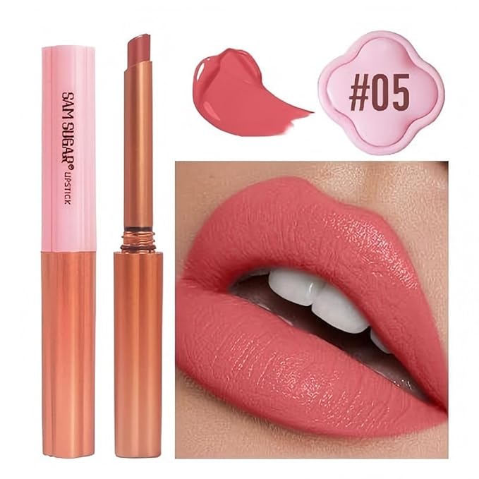 Women's Nude Lipstick with Lip Stain Effect - Long Lasting Hydrating Lipstick Smudge Proof All Day Wear for Daily Makeup in Four Seasons