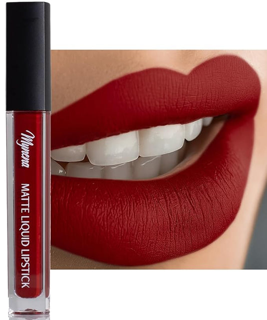 Mynena Red Long Lasting Lipstick for Women Waterproof & Transfer-Proof | Hydrating with Shea Butter | Bold Pigment Intense Matte Color Lip Stain | Talc-Free & Vegan Product that Performs | Elle