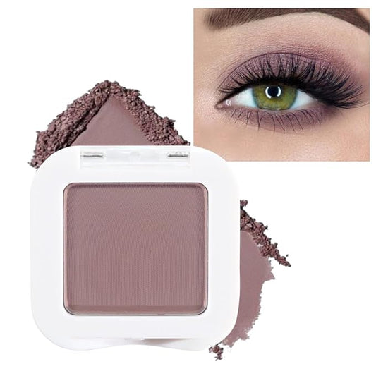 evpct Mauve Taupe Plum Matte Single Eye Shadow Palette Makeup for Older Women, Plum Lavender Purple Natural Cream Eyeshadow Palette for Green Eyes, High Pigment Mini Monochrome Eyeshadow