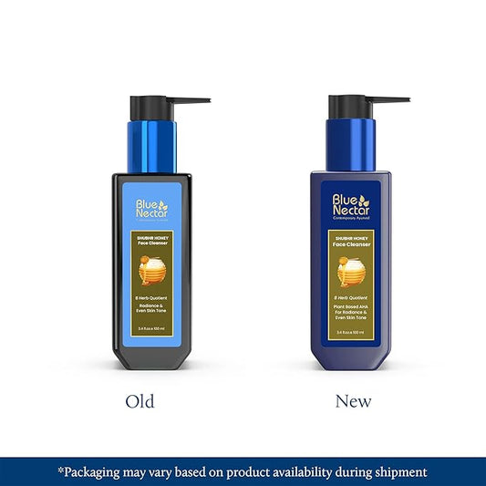 Blue Nectar Ayurvedic Honey and Aloevera Face Wash and Makeup Remover | Daily Facial Cleanser for Women and Men | All Skin Types (8 Herbs, 3.4 Fl Oz)