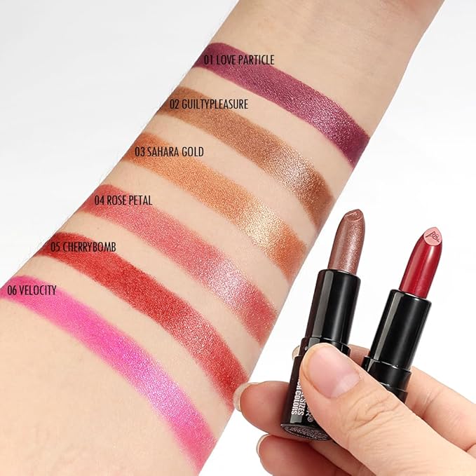 6PC Mini Glitter Lipstick Set,High Pigmented,Lightweight Smooth Moisturizing Formula,Glossy Shine,Travel Size,Metallic Shimmer Lipstick Gift Sets For Women Girls Makeup kit