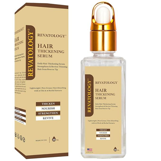 REVATOLOGY Leave-in Hair Thickening Serum for Women (Made in USA) Science-Backed Formula with Rosemary, Biotin-Rich 30 Cold-Pressed Herbs & Oils Nourishes and Volumizes | Cruelty & Chemical Free