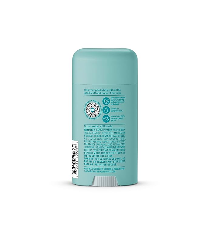 Method Deodorant, Coco Twist, Coconut Milk, Avocado + Macadamia Oil notes, 24 Hour Odor Protection, 2.65 oz