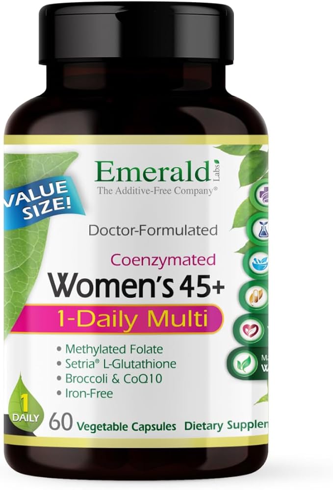 EMERALD LABS Women's 45+ 1-Daily Multi - Complete Multivitamin for Comprehensive Support, Bone & Heart Health* - Designed for Women 45+ - Gluten-Free & Vegetarian- 60 Vegetable Capsules