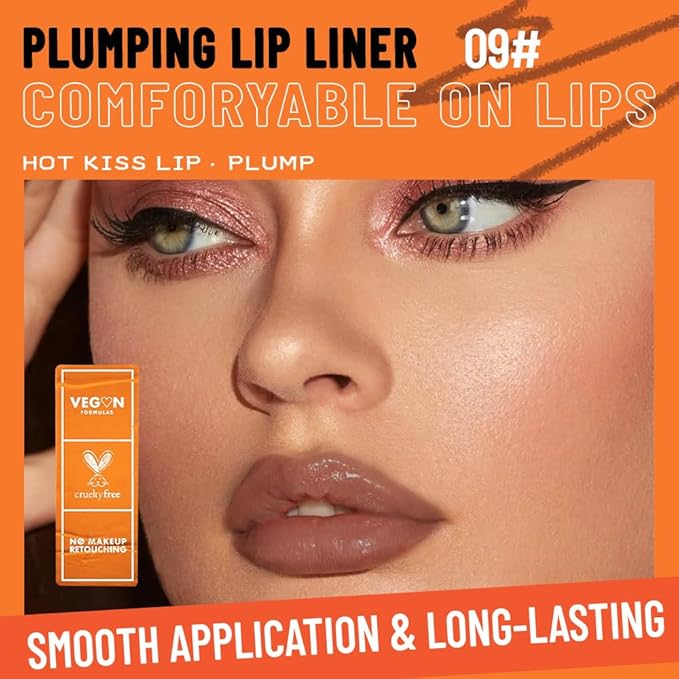 Retractable Lip Liner Pencil for Shaping & Sculpting Lips,Creamy Matte Gel Crayon Lip Liner Pencil delineador de labios,Long Lasting Waterproof Lipstick LipLiner (09#, 1 Count (Pack of 1))