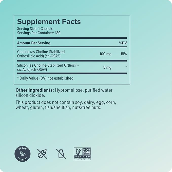 Biosil Collagen Booster Supplement - 180 Liquid Capsules - Patented ch-OSA Activator for Skin, Hair, Nails & Joints - Supports Natural Production - 90-Day Supply