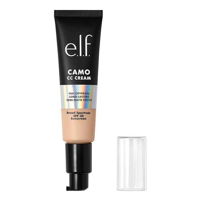 e.l.f. Camo CC Cream, SPF 30 Color-Correcting Medium-To-Full Coverage Face Foundation, Delivers An Airbrushed Finish, Vegan & Cruelty-Free, Fair 120 N