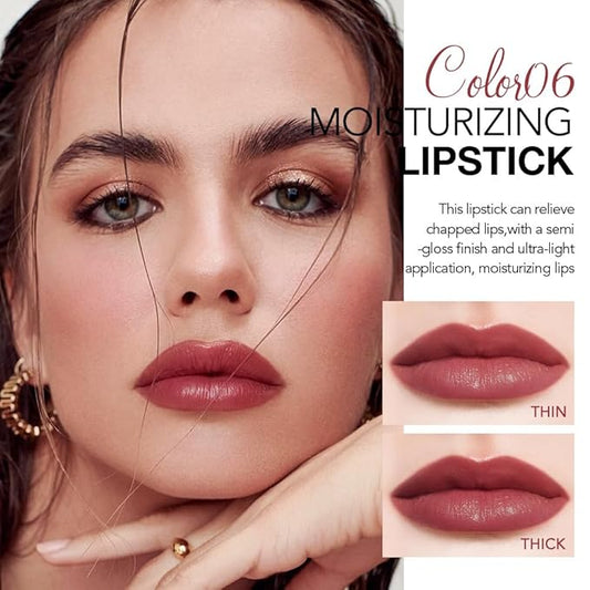 1Pcs Tinted Lip Balm Moisturizing Lipstick – Waterproof Hydrating Matte Lip Balm for Women, Creamy Natural Color Stain for Dry Lips, Soft Matte Finish with Subtle Scent (#06 Vivid Rose Red)