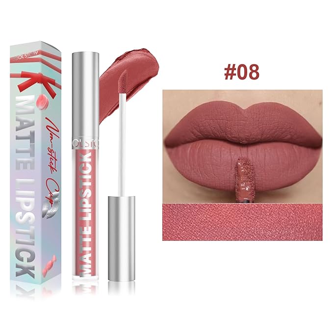 COOL STORY Matte Lip Stain Tint Highly Pigmented Color Long-Lasting Waterproof Mauve Mist (08)