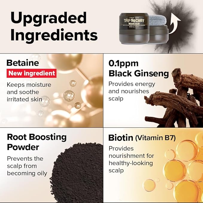 I DEW CARE Biotin Clarifying Dry Shampoo - Tap Secret Dark Brown Refill | Strengthening & Volumizing, Powder Type, Refillable, Travel size, Non-aerosol, Korean Ginseng, Gifts For Women, 0.28 Oz