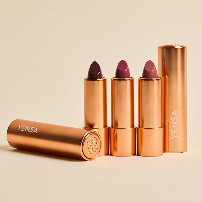 YENSA Vibrant Silk Hydrating Lip Stick - Long Lasting Lipstick with Hyaluronic Acid, Vitamin E & Super Oils - High Pigment Color & Semi Glossy Finish - Moisturizing Formula - Passion (0.12 oz)