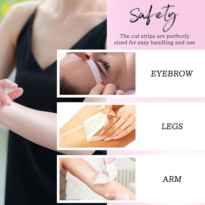 Wax Strips for Hair Removal 30 Yards - Non-Woven Wax Strip Roll | Pain-Free for Body, Face & Legs