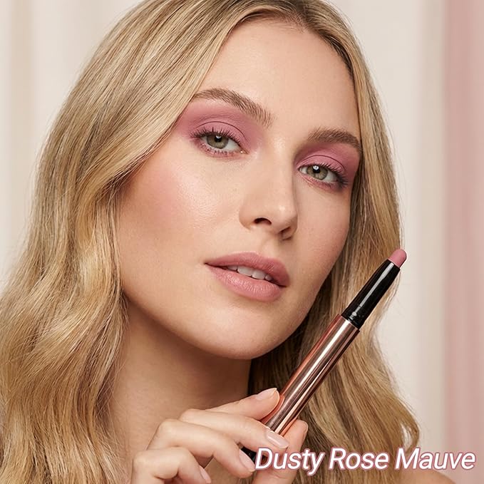 Erinde Waterproof Cream Eyeshadow Stick, Dusty Rose Mauve Matte Eye Shadow Sticks, Cream to Powder Eyeshadow Crayon, Buildable & Blendable Long-Lasting Eye Shadow Stick, Vegan & Cruelty-Free, B04