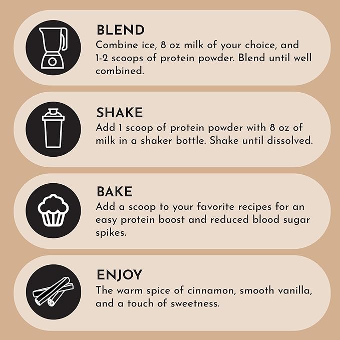 Just Ingredients Protein Powder | Snickerdoodle Protein Powder Made With 100% Grass Fed, Non Denatured Whey | Four Different Protein Sources | Organic Whole Food Ingredients | 15 Serving | 22g protein