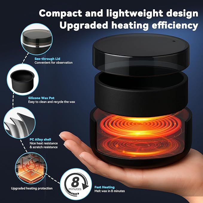 Nose Wax Kit - Portable Ear Nose Hair Waxing Kit for Men and Women with 100g Ｗax, 40 Nose Hair Sticks, 10 Applicators, 10 Mustache & 10 Ear Protectors, Wax Warmer Kit for Hair Removal