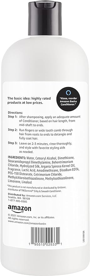 Amazon Basics Soft & Sleek Conditioner for Dry or Damaged Hair, 28 Fluid Ounce