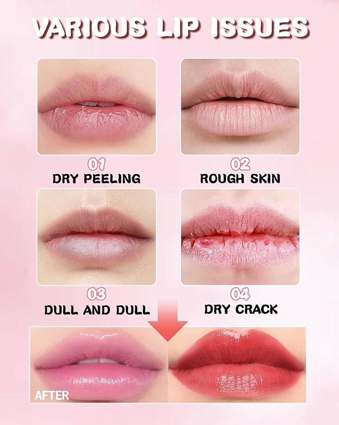 Tinted Lip Balm, Hydrating Moisturizing Lipstick, Nourishing Lip Stain Long Lasting Waterproof, Natural Glossy Lip Tint Moisturizer, Non-Sticky Tinted Lip Gloss, Christmas Makeup Gift for Women-04