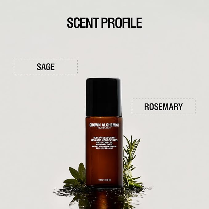 Grown Alchemist Roll-On Deodorant, Natural Aluminum Free, Icelandic Moss Extract & Sage Complex, 1.69 Ounce (50ml)