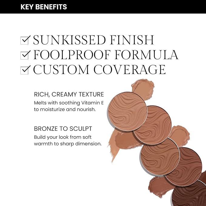OFIR Geo Sculpt Blendable Cream Bronzer | Buildable Radiant Finish with Vitamin E | Vegan & Cruelty Free Makeup Bronzer | Sun Kissed Glow Compact For Sculpting Cheekbones | Mesa - Deep Brown, 0.24 oz