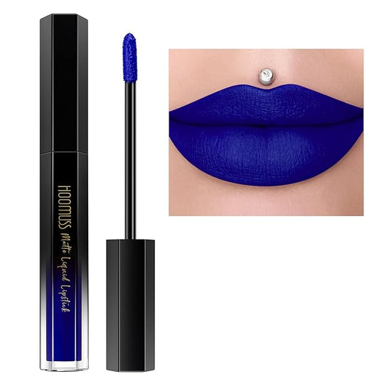 Blue Lipstick Long Lasting, Matte Liquid Lipsticks for Women Non Transfer Smudgeproof Smooth and Easy to Appy Cruelty Free Lip Color, M58