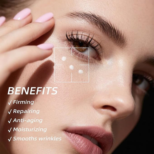 Eye Cream for Wrinkles & Crows Feet - with Essential Ceramides, Peptides & Caffeine & Niacinamide - Reduce Puffiness & Bags Under Eyes, Under Eye Cream for Women & Men, 0.5 Oz