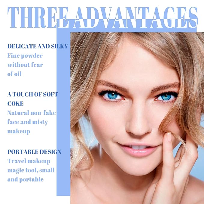 Face Powder, Lasting Waterproof Face Powder Ouhoe, Matte Smooth Flawless Foundation, Lightweight Setting Powders Foundation, Oil Control Face Pressed Finishing Powders (#03 Pure Beige, 0.3oz)